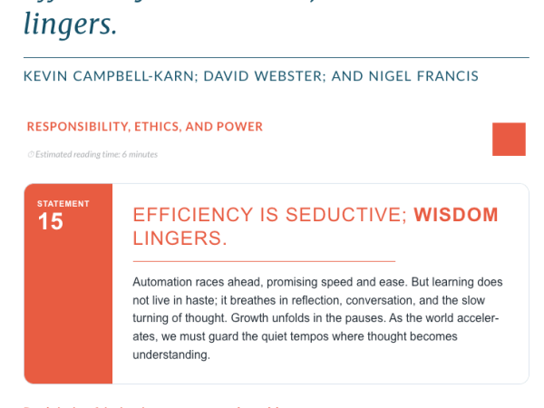 Efficiency and Wisdom?